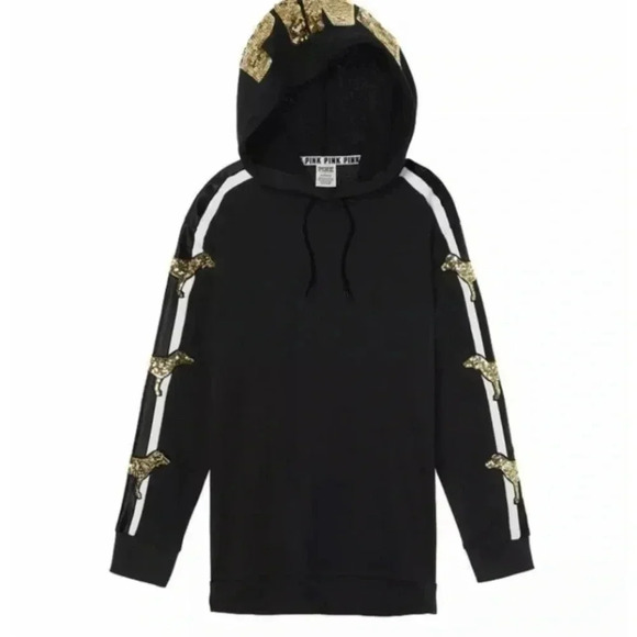 VICTORIA’S SECRET PINK BLING TUNIC HOODIE/ SHORTS OUTFIT SET S - Picture 3 of 15